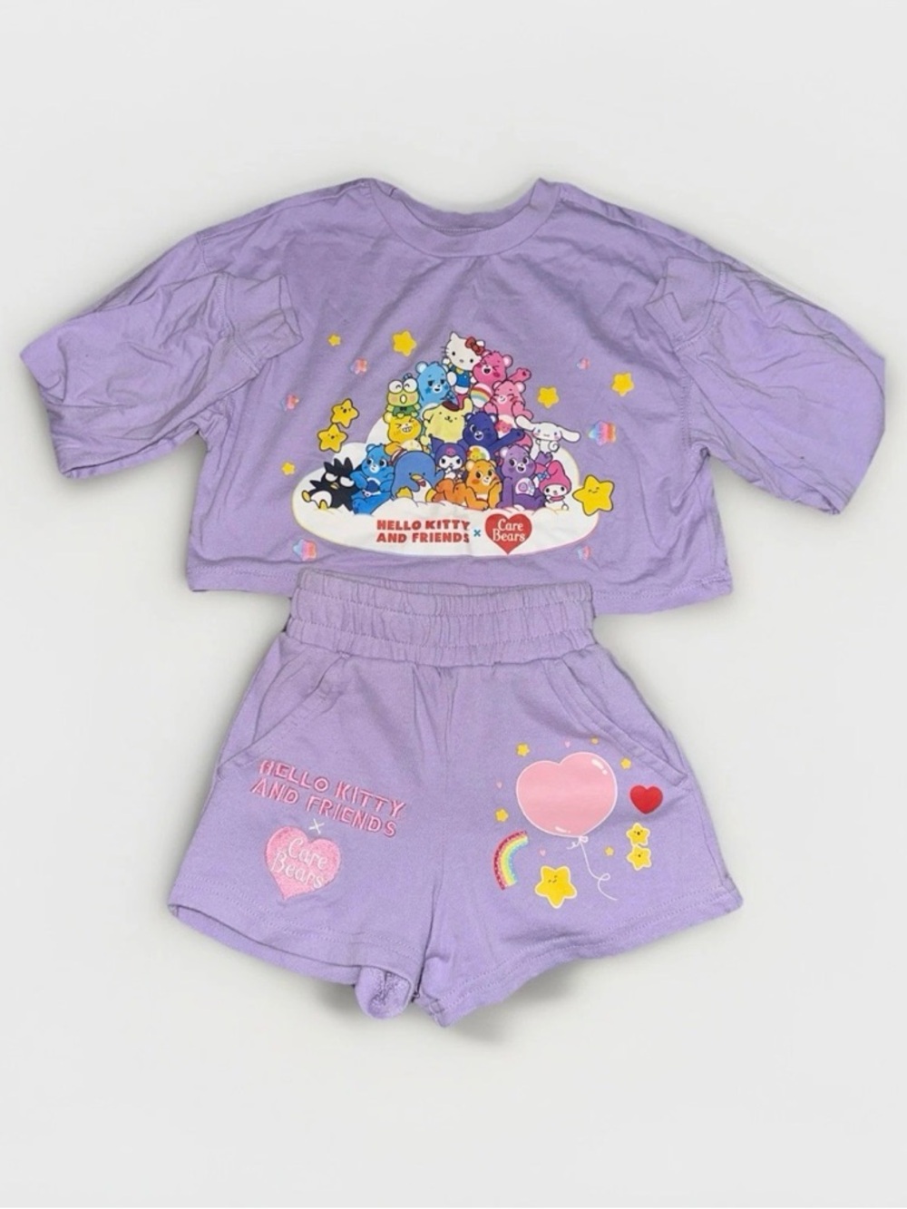 Hello Kitty Lavender Two-Piece Pajama Set with Character Print